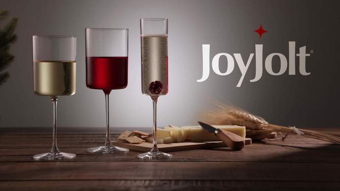 JoyJolt Claire Crystal Red Wine Glasses –  Set of 2 - 14-Ounce Wine Glass Set – Made in Europe, 2 of 9, play video
