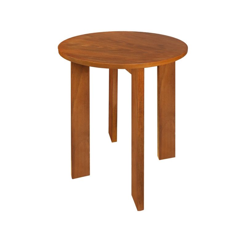 16&#34; Round Side End Table with American Gum Wood Sweet Oak - Flora Home, 1 of 11