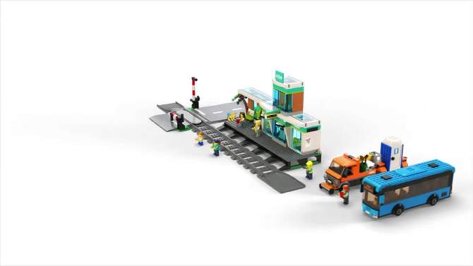 LEGO City Train Station Set with Toy Bus and Tracks 60335, 2 of 8, play video