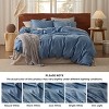 3 Pieces Linen Soft & Cozy Duvet Cover Linen Cotton Blend Bedding Set Tropical Plants Beige Color Cooling Bedding - 4 of 4