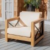 Curacao Brazilian Teak Club Chair Indoor/Outdoor - CPT1009 - Natural/Beige - Safavieh Couture - 2 of 4