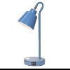 Simple Designs Sleek Essentials Metal Looped Desk Lamp with USB Blue - 2 of 4