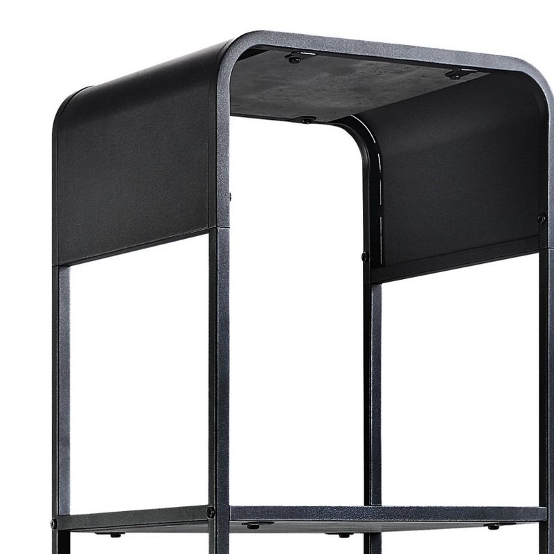 16&#34; Raziela Media Storage Rack Carts Concrete Gray and Black Finish - Acme Furniture, 2 of 7