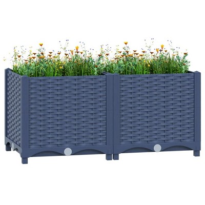 vidaXL Raised Bed Blue grey Polypropylene Medium Durable Raised Bed