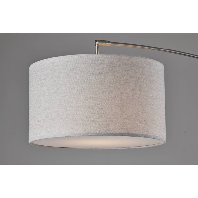 Adjustable Brushed Steel Arc Lamp with Marble Base
