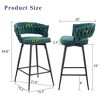 NicBex Swivel Bar Stools Set of 2/4,Linen Counter Height Bar Chairs with MetalLegs,Adjustable Foot Pads,Bar Chair for Kitchen Island,Cafe,Home Bar - 2 of 4