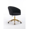 Okak Wool Office Chair, Vanity Chair with Adjustable Height and Golden Metal Base, Comfy Chair for Office, Bedroom, Vanity Room - 4 of 4