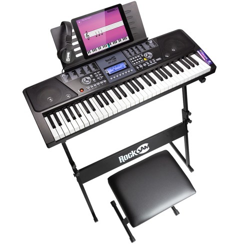 Rockjam Rj720-sk 61 Key Keyboard Piano Kit With Keyboard Stand ...
