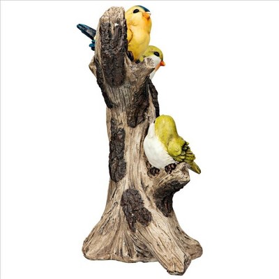 Hand-Painted Yellow Warblers Resin Garden Statue, 16.5 Inches