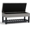 CAVINAS Faux Leather Storage Ottoman Bench with Open Slat Bottom Shelf,Upholstered Storage Ottoman,Storage Benches for Living Room,Bedroom - 2 of 4