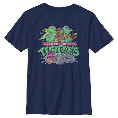 Boy's Teenage Mutant Ninja Turtles Distressed Characters And Villains T ...