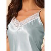 cheibear Women's Sleeveless Camisole V Neck Sleepwear Lace Trim Lounge Maxi Pajamas Nightgowns - 4 of 4