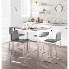 LumiSource 5pc Fuji Mara Counter Height Dining Set Stainless Steel Walnut - 4 of 4