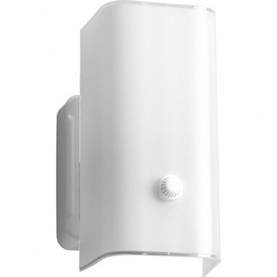 Progress Lighting Westport 1-Light Wall Sconce, White Resin, White Channel Glass Shade