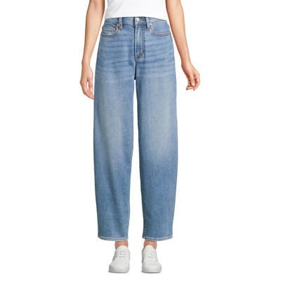 Lands' End Women's Recover High Rise Barrel Leg Ankle Jeans