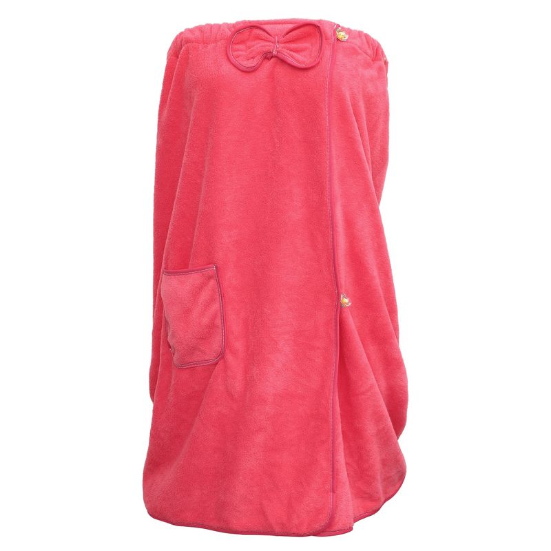 Unique Bargains Shower Wrap Towel for Women Adjustable Closure Bath Wrap with Pocket 1 Pc, 1 of 7