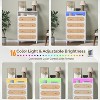 VINGLI White Rattan Dresser with LED Lights, Tall Dresser, Rattan Chest of Drawers for Bedroom - 3 of 4