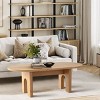 48" Modern Coffee Table Oval Coffee Table With Solid Wood Arched Legs For Living Room-Tanpinhause - 2 of 4