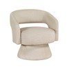 Velvet Upholstery Solid Wood Swivel Modern Luxury Accent Chair with Foam Padding, Attached Cushions and 360-Degree Swivel - 3 of 4