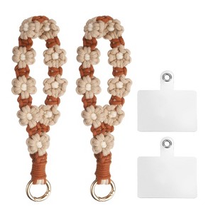 Unique Bargains Cotton Lanyard Handmade Multi-Purpose Phone Wrist Straps 2 Pcs 7 Inch - 1 of 4