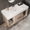 DOMETOUR 39.4" Bathroom Vanities with Ceramic Sink Wall Mounted Storage Cabinet with 2 Drawers and 2 Storage Spaces with Metal Handles - 2 of 4