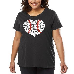 LA Pop Art Women's Word Art T-shirt - Baseball Mom - 1 of 4