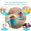 16OZ Ceramic Tea Cup with Stainless Steel Filter, Tea Infuser and Lid, Suitable for Tea, Coffee, Cocoa and Milk, Gift for Tea Lovers, Tea Infuser Cup - 3 of 4