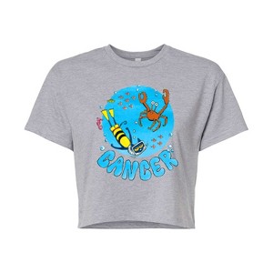 Women's - Pete the Cat - Cancer Cropped Graphic T-Shirt - 1 of 4