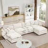 GDFStudio Oshan 130.71" Modern 4-Seater Wooden Chenille Upholstered Sectional Sofa with Movable Ottomans - 3 of 4
