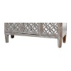 50" Distressed Mirrored Filigree 3 Door Cabinet Driftwood Gray - StyleCraft: Signature Home Collection - 3 of 3