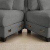 Okak Modern Soft Chenille Fabric Fluted Futon Sofa for Living Room Bedroom,2-Seat Loveseat Rest Couch with Adjustable Backrest & Pillows - 4 of 4