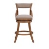 Big and Tall Gerald Swivel Seat Barstool Brown - Powell Company: 30" Height, Rubberwood Frame, Foam Padded - 2 of 4