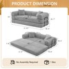 Dolonm Foldable Convertible Sofa Bed, Boneless Compression Mattress, Corduroy Sofa with Fixed Frame, Used for Living Room, Bedroom,Light Grey - 2 of 4
