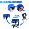 SKRAN Folding Collapsible Utility Heavy Duty Beach Wagon,150 lbs Capacity Outdoor Grocery Portable Wagon Cart with Handle for Camping,Outdoor, - 2 of 4