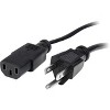 StarTech.com 20ft (6m) Computer Power Cord, NEMA 5-15P to C13, 10A 125V, 18AWG, Black Replacement AC PC Power Cord, TV/Monitor Power Cable - 2 of 2