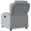 vidaXL Massage Recliner Chair - Light Gray Fabric, 6-Point Vibration, Manual Reclining, Cup Holders, Armchair with USB Power Source - 4 of 4
