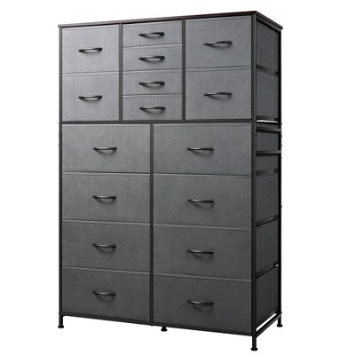 GALAXHERO 16-Drawer Tall Fabric Dresser Storage Tower with Steel Frame, Chest of Drawers Organizer Unit