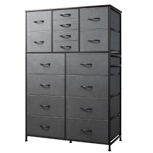 GALAXHERO 16-Drawer Tall Fabric Dresser Storage Tower with Steel Frame, Chest of Drawers Organizer Unit - 1 of 4