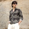 Campus Sutra Men Men's Charcoal Black Floral Block Shirt - 2 of 4