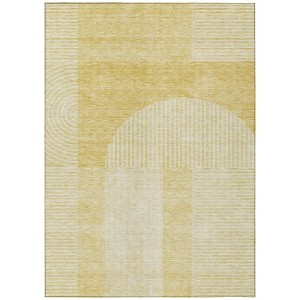 Gold Ivory And Yellow Geometric Washable Indoor Outdoor Area Rug - 1 of 4