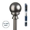Farberware 24"-48", (Grey) 3/4 Inch Diameter Heavy Duty Adjustable Wall Drapery Window Curtain rod, With Cap Finials & Brackets, Decorative Curtain Rod For Kitchen,Bedroom,Living room - 3 of 3