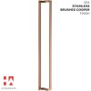Modern Copper Push Pull Door Handle – Long Stainless Steel Handle for Glass, Barn, Shower, or Wooden Doors – Contemporary Entry Hardware - 2 of 4