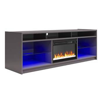 Sonara Fireplace TV Stand for TVs up to 65" Graphite Gray - Room & Joy