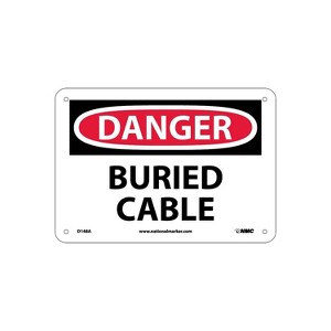 National Marker Danger Buried Cable 7X10 .040 Aluminum D148A - 1 of 1