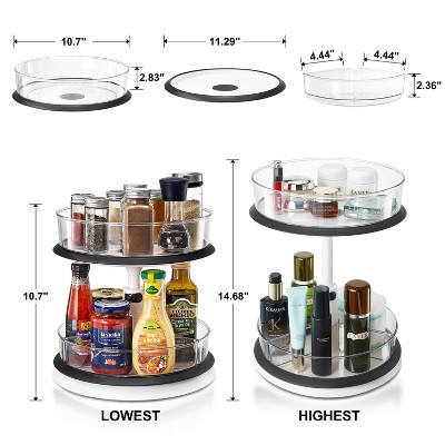 Sorbus 2-Tier Clear Lazy Susan Turntable Organizer - Rotating Spice Rack with Non-Slip Base for Kitchen Cabinet, Pantry, Countertop Storage — фото 4