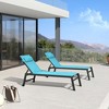 PURPLE LEAF Outdoor Lounge Chair Set Aluminum Patio Chaise Lounger with Side Table and Pillow for Outside Pool Beach Sunbathing Tanning Recliner - 2 of 4