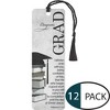Congrats Grad Cap Light Gray Floral Cardstock Tassel Bookmarks, Pack of 12 - 2 of 2