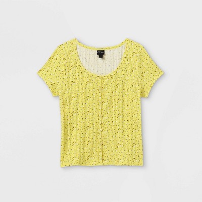 yellow short sleeve top