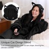 Catalonia Woman Cute Animal Prints Fleece Blanket Hoodie Sweatshirt, Oversized Wearable Blanket for Adults and Teen, Christmas Cozy Gift Woman Wife - 2 of 4