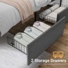 Coolmee Full/Queen Size Bed Frame with Headboard and 2 Storage Drawers, Linen Upholstered Platform Bed with Strong Metal Slats Support - 4 of 4